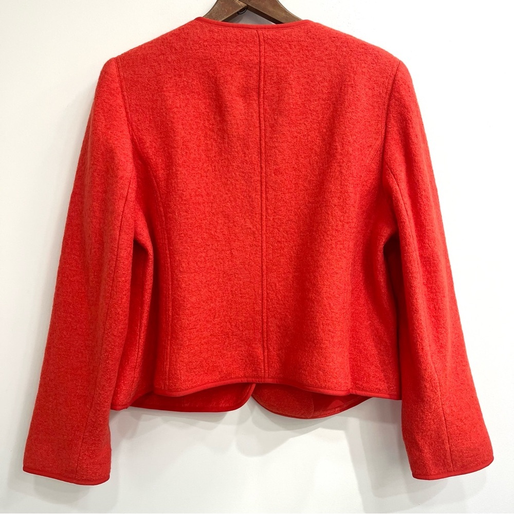 TALBOTS BERKSHIRE WOOL BLEND CROP JACKET DARK CLEMENTINE ORANGE PLUS SIZE 16W - Picture 4 of 9